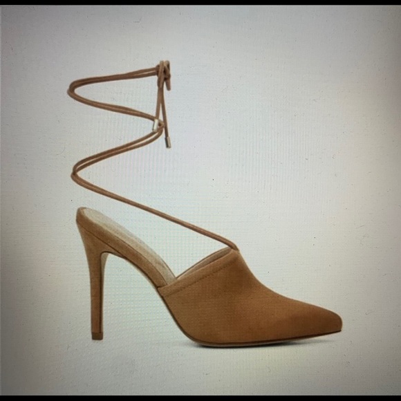 Tan suede heel ankle tie - Picture 1 of 6